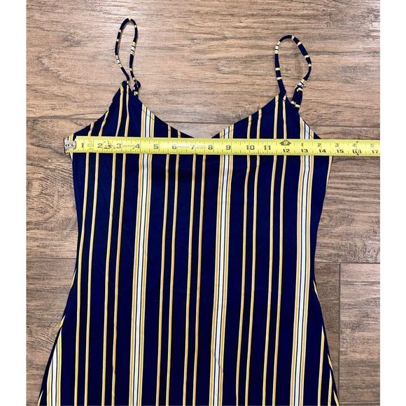 Women’s Maxi Dress Blue Stripes Knit Summer Medium - Picture 6 of 8